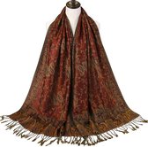 N3 Collecties Kashmiri handgeborduurde sjaal van zuivere wol voor dames