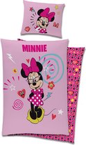 Minnie Mouse Dekbedovertrek - Pretty Pink - 140x200 cm + kussenloop 60x70 cm - Roze