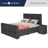 Luna Bedden - Boxspring Skye - 160x210 Compleet Antraciet 12 Vakken Bed