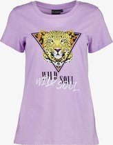 TwoDay dames T-shirt met tijgerkop - Paars - Maat S