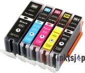 inktsjop huismerk geschikt voor canon - PGI-580XL / CLI-581XL 580 / 581 - Multipack van 5 stuks - Met Chip - TS705 / TR7550 / TR8550 / TS6150 / TS6151 / TS6250 / TS6251 / TS6350 / TS8150 / TS