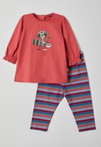 Woody pyjama baby meisjes - rood - wasbeer - 212-3-BLB-S/437 - maat 74