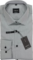 VENTI modern fit overhemd - grijs (contrast) - Strijkvrij - Boordmaat: 45