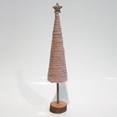 Kerstboom - Roze / bruin - 9,5 x 9,5 x 48 cm hoog.