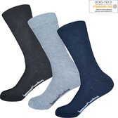 BENYSØN® Bamboe Sokken Naadloos | Blauw, Grijs, Zwart | Maat 41-46 | Seamless Toes | OEKO-TEX Standaard 100