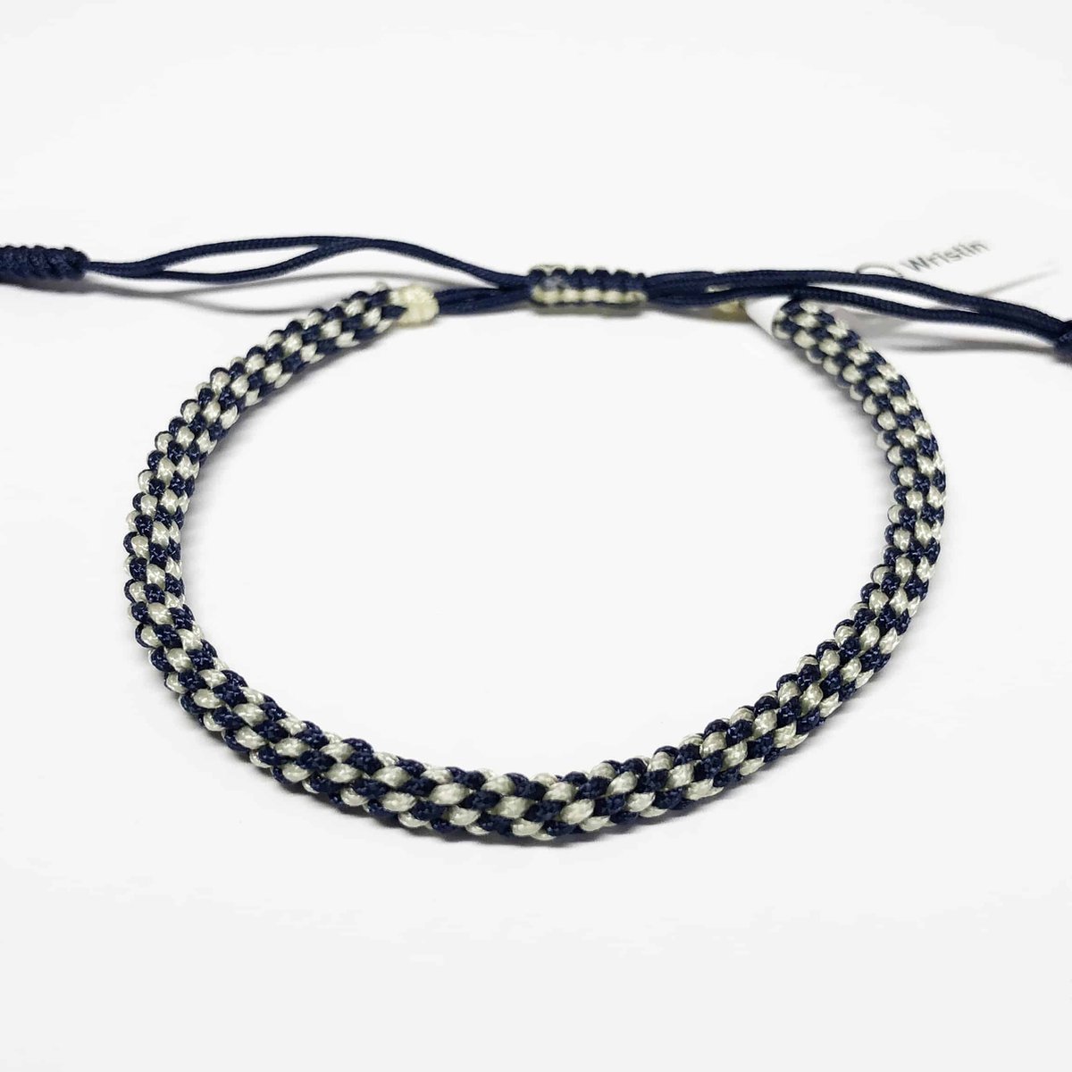 Wristin - Tibetaanse armband geweven blauw/wit