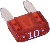 Steekzekering - Autozekering - 10 Ampère - Rood - 32 Volt - Mini - Geschikt voor o.a. Auto, Motor, Vrachtwagen en Boot