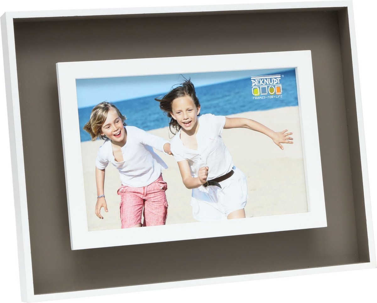Deknudt Frames fotolijst S68DK9 - taupe/wit - hout - foto 15x20 cm