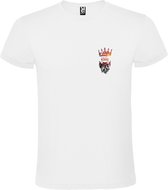 Wit t-shirt met kleine print LIVE like a KING Size M