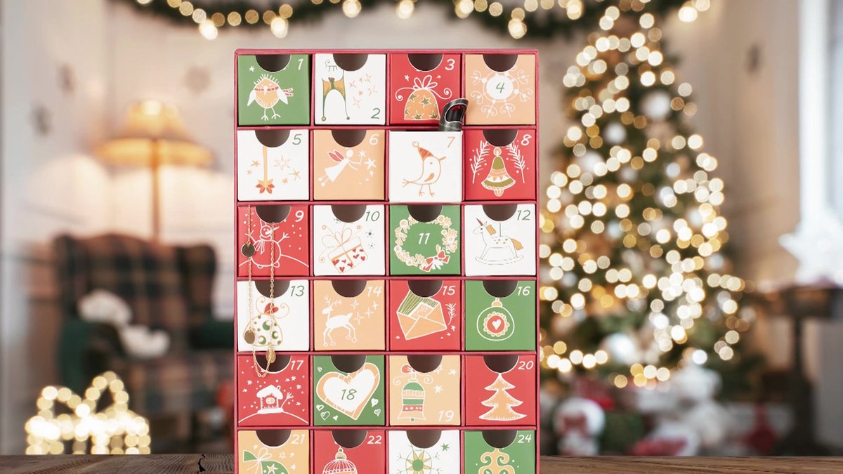 PE Houten adventskalender met 24 laden en ledverlichting, kerstskiscènes, kleur rood, countdown, vakantiecadeaus voor volwassenen en kinderen, woondecoratie PE Houten adventskalender met 24 laden en ledverlichting, kerstskiscènes, kleur rood, countdown, vakantiecadeaus voor volwassenen en kinderen, woondecoratie