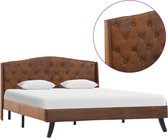 vidaXL Bedframe kunstsuède bruin 120x200 cm