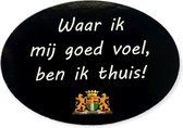 Waar ik mij goed voel, ben ik thuis flexibele Rotterdam magneet ovaal - zwart