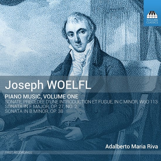 Loodgieterskist met een portret van Joseph Woelfl; 'Joseph Woelfl Piano Music, Volume One'