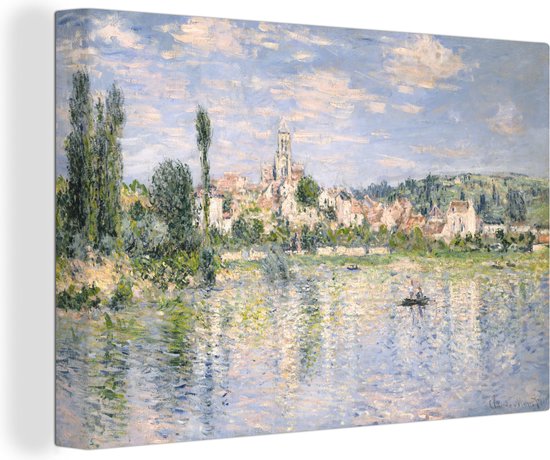 Canvas Schilderij Vetheuil in summer - schilderij van Claude Monet - Wanddecoratie