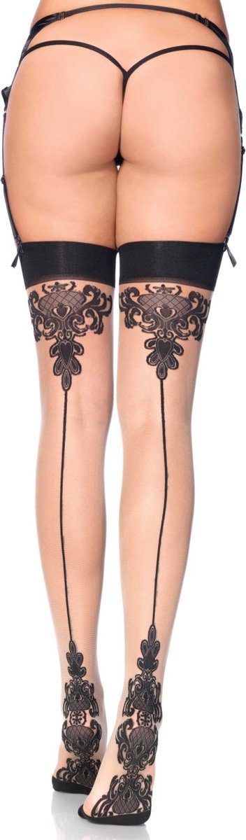 Baroque cuban heel stocking