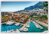 Haven in Monaco  - Foto op Aluminium  - Foto op Dibond - Aluminium Schilderij - Wanddecoratie - 100x70 cm