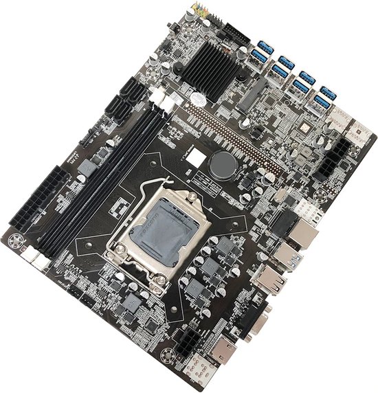 B75-BTC 8 GPU ETH Mining Rig Moederbord + CPU + Koeler + 4G RAM + 120G SSD + 8 stuk PCIE Riser + 1 jaar garantie - Merkloos