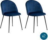 Smuk Eetkamerstoel Calix Blauw - 2 Stuks