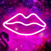 Neon Lips | Neon Lamp Roze | Sfeerverlichting | Lamp Neon Roze  | Sensual Lights | 14x27 cm