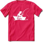 Vissen T-Shirt | Grappig Verjaardag Vis Hobby Cadeau Shirt | Dames - Heren - Unisex | Tshirt Hengelsport Kleding Kado - Roze - XXL