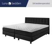 Luna Bedden - Boxspring Bella - 200x200 Compleet Zwart Geknoopt Bed