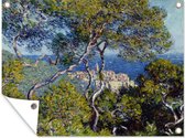 Muurdecoratie buiten Bordighera - Schilderij van Claude Monet - 160x120 cm - Tuindoek - Buitenposter