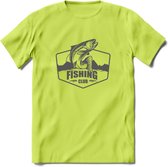 Fishing - Vissen T-Shirt | Grappig Verjaardag Vis Hobby Cadeau Shirt | Dames - Heren - Unisex | Tshirt Hengelsport Kleding Kado - Groen - XL