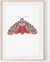Mot Roze Rood - A4 Formaat - Artprint - Kunst aan de muur - Wanddecoratie - Woonaccessoire - Decoratie - Relatiegeschenk - Babykamer Poster- Kinderkamer Kunst van Natuurlijk Angela