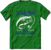 Fishing Has No Age Limit - Vissen T-Shirt | Blauw | Grappig Verjaardag Vis Hobby Cadeau Shirt | Dames - Heren - Unisex | Tshirt Hengelsport Kleding Kado - Donker Groen - XL