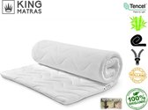 King - Wood - Natuur - Latex - Topdek - Matras - Topper - Rits - 150 x 190cm Dikte 7cm