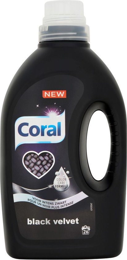 Coral - Lessive liquide pour linge noir - Black Velvet 6 x 26 Lavages -  Pack économique