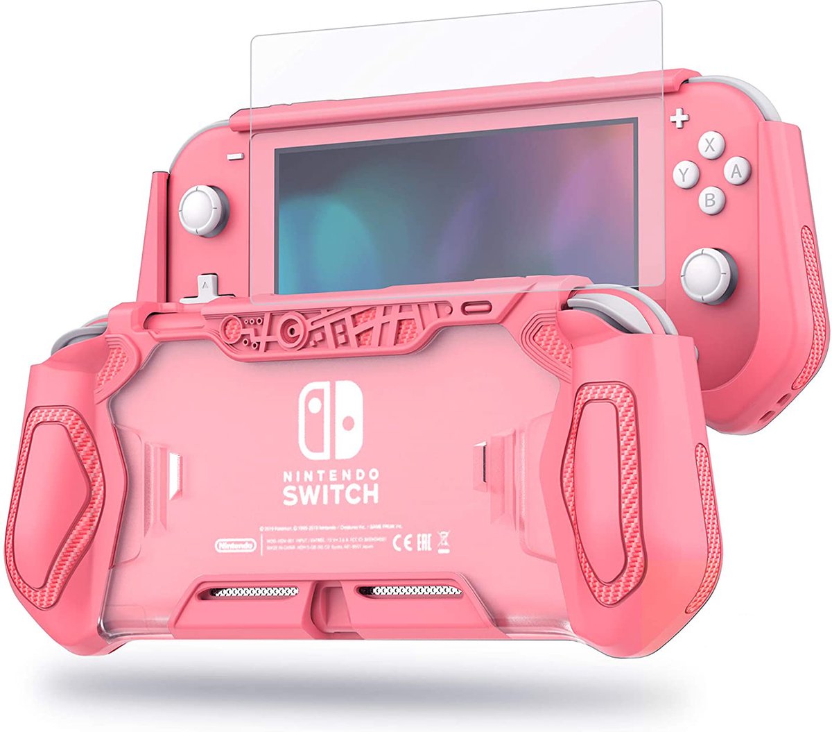 Cablebee Protector beschermhoes inclusief 9H screen protector geschikt voor Nintendo Switch Lite - Roze