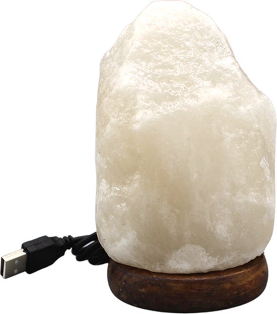 USB Himalaya Zoutlamp - Wit - 1kg