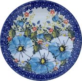 Bord - Ontbijtbord - Bunzlau - Flora - Bloemen - Handmade - Handgemaakt - Handpainted - Handbeschilderd - Keramiek - Aardewerk - Art - Lente - Zomer - Weidebloemen - Platte bord