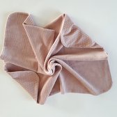 MamaSien - Wagendeken - Handgemaakt - Baby - Rib grof oud roze - katoen sterretje