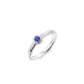 Gisser Jewels - Ring R373B - gerhodineerd sterling zilver - blauwe steen in gladomzetting - maat 48