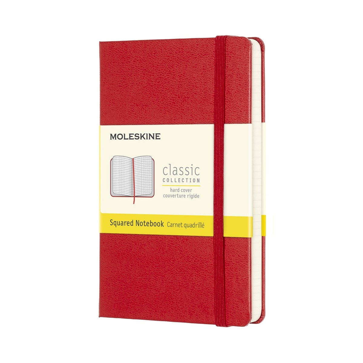 Moleskine Classic Notitieboek Hard cover - Pocket - Rood - Ruiten