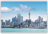 Haven in Auckland  - Foto op Aluminium  - Foto op Dibond - Aluminium Schilderij - Wanddecoratie - Skyline Auckland - 100x70 cm