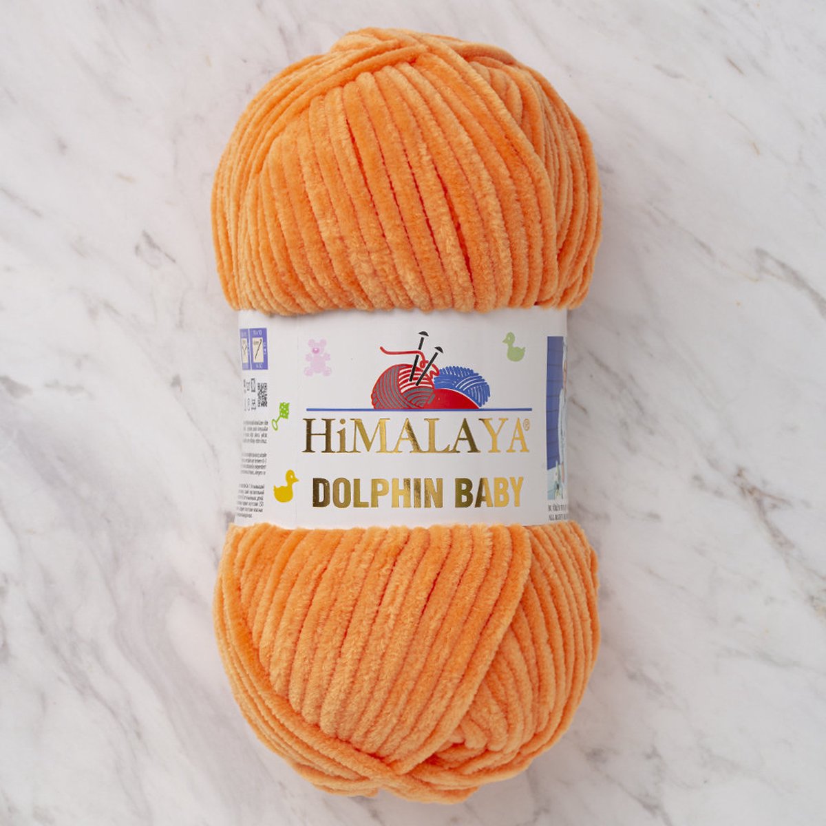 Himalaya Dolphin Baby 80316 Droge Oranje Fluwelen Garen, Breien en Haken, 100g, Super Zacht, Fluweel Breigaren, Volumineuze Pluche, Schijnen Fluweelachtig, Chenille Dolfijn Baby Wol, Amigurumi, Velluto Velours, Breiwol, Haakgaren, Kind Deken