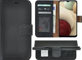 Samsung Galaxy A13 5G Hoesje - Bookcase - Portemonnee Hoes Echt leer Wallet case Zwart