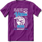 Val Me Niet Lastig Tijdens Het Vissen T-Shirt | Blauw | Grappig Verjaardag Vis Hobby Cadeau Shirt | Dames - Heren - Unisex | Tshirt Hengelsport Kleding Kado - Paars - XL