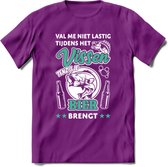 Val Me Niet Lastig Tijdens Het Vissen T-Shirt | Aqua | Grappig Verjaardag Vis Hobby Cadeau Shirt | Dames - Heren - Unisex | Tshirt Hengelsport Kleding Kado - Paars - L