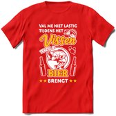 Val Me Niet Lastig Tijdens Het Vissen T-Shirt | Geel | Grappig Verjaardag Vis Hobby Cadeau Shirt | Dames - Heren - Unisex | Tshirt Hengelsport Kleding Kado - Rood - XXL