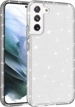Glitter TPU Back Cover - Samsung Galaxy S22 Hoesje - Transparant