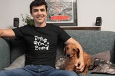 Dog On Board T-Shirt, Dog Owner Gifts, T-Shirts With Dog Paws, Unique Gift For Dog Lovers, Dog Paw T-Shirt, Unisex Soft Style T-Shirt, D001-058B, M, Zwart