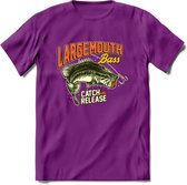 Catch and Release - Vissen T-Shirt | Beige | Grappig Verjaardag Vis Hobby Cadeau Shirt | Dames - Heren - Unisex | Tshirt Hengelsport Kleding Kado - Paars - L