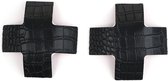 Sexy Nipple Sticker Black Crocodile leatherlook - Tepel Cover / Plakker - Zwart leer look - Tepelstickers