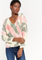 LOLALIZA Trui met V-hals - Khaki - Maat S