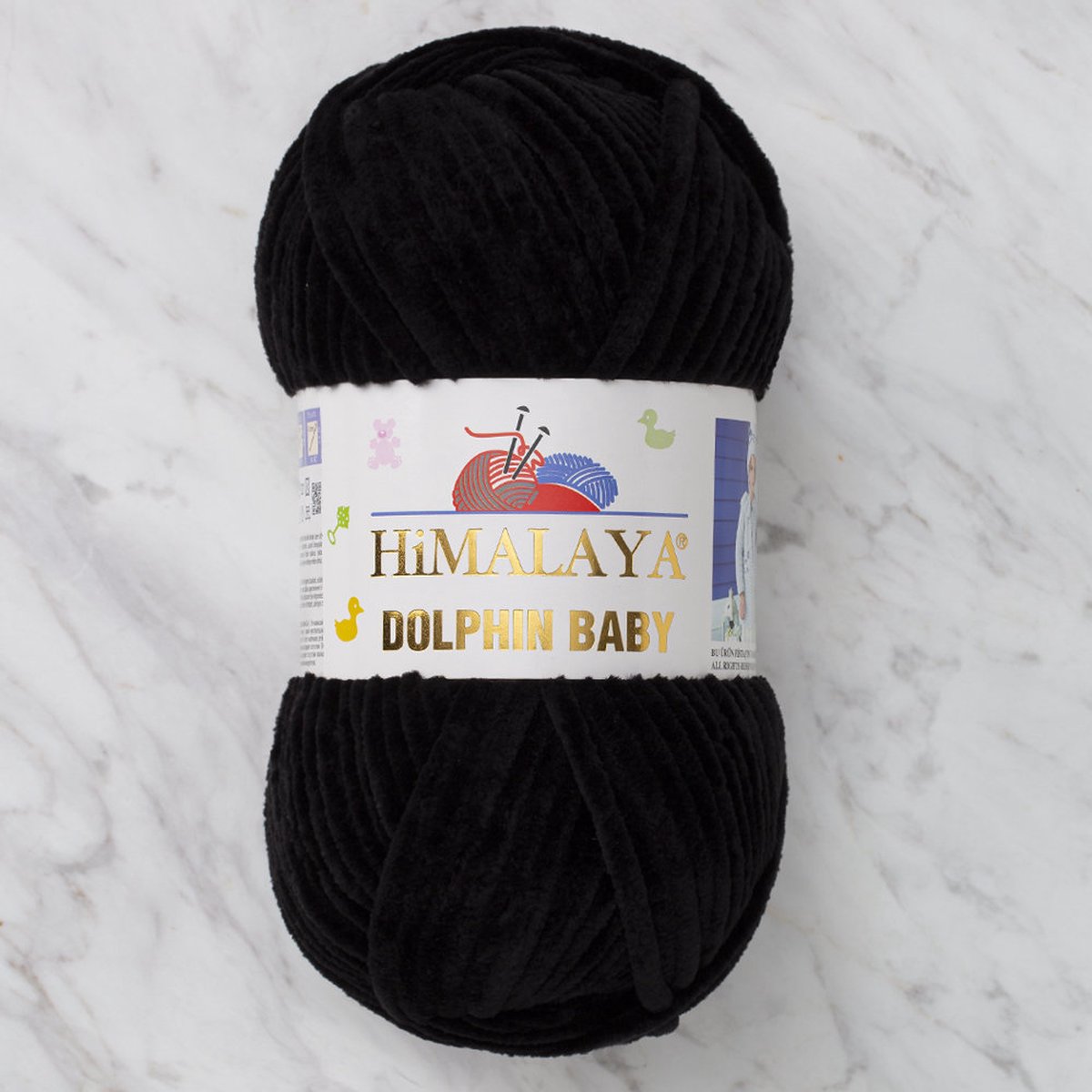 Himalaya Dolphin Baby 80311 Zwart Fluwelen Garen, Breien en Haken, 100g, Super Zacht, Fluweel Breigaren, Volumineuze Pluche, Schijnen Fluweelachtig, Chenille Dolfijn Baby Wol, Amigurumi, Velluto Velours, Breiwol, Haakgaren, Kind Deken
