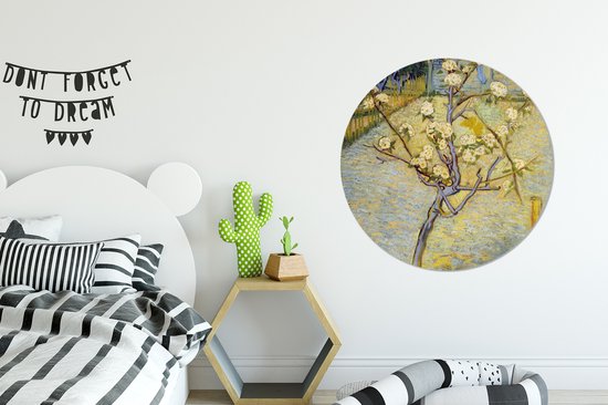 Cercle Mural - Cercle Mural Intérieur - Poirier en Fleurs - Peinture de Vincent van Gogh - ⌀ 90 cm - Décoration murale - Peintures Ronds